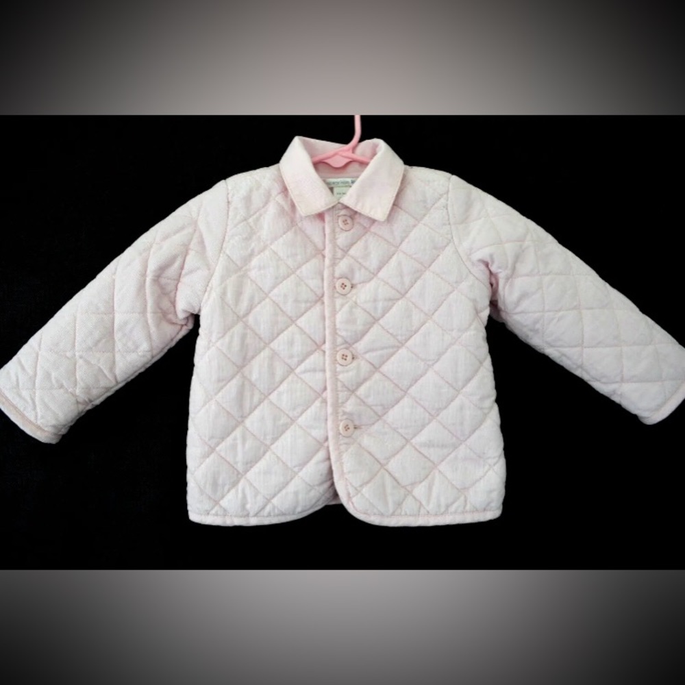 POTTERY BARN Kids Pink Quilted Fine Soft Corduroy Buttoned Warm Jacket, …